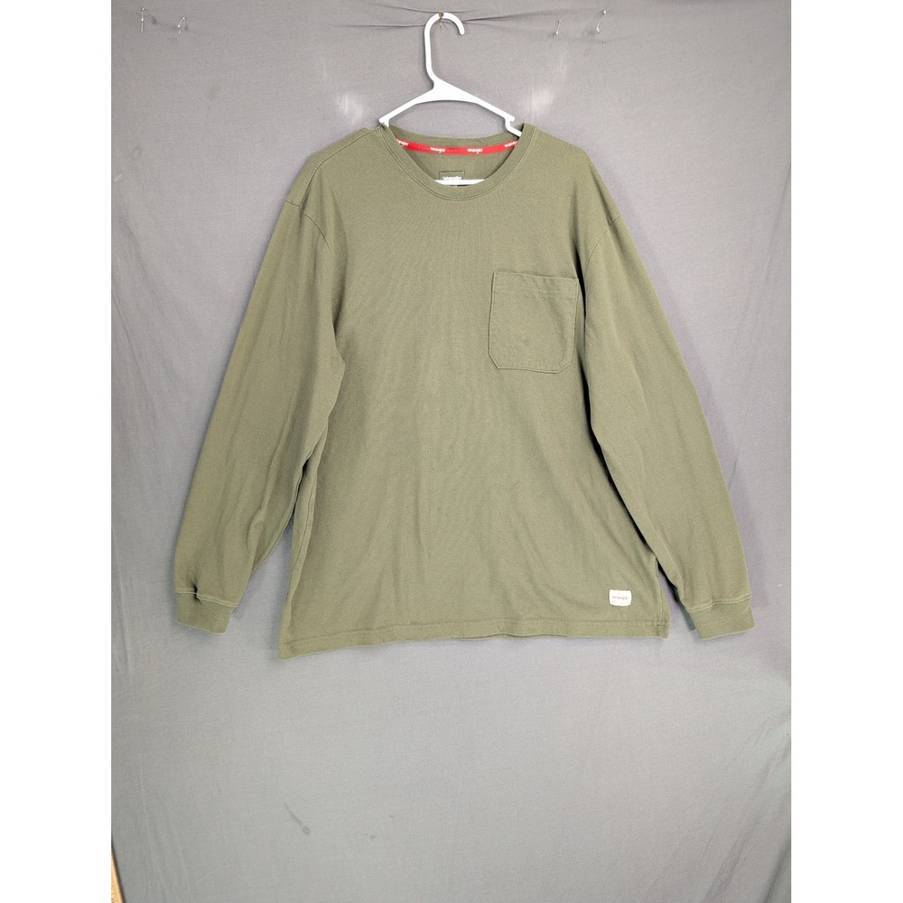 Wrangler Mens Olive Green Long Sleeve Pocket T-Shirt XL FUNITE F22